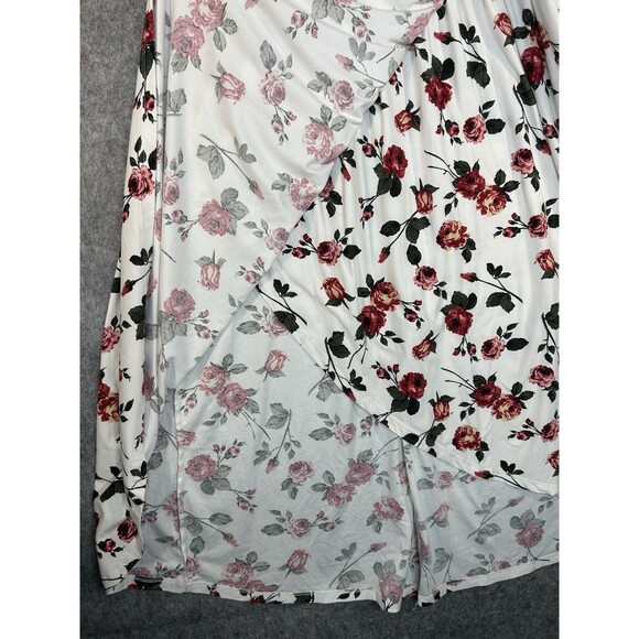 J for Justify Womens Floral Maxi Dress Smocked Size XL Sleeveless Asymmetrical - Picture 4 of 10